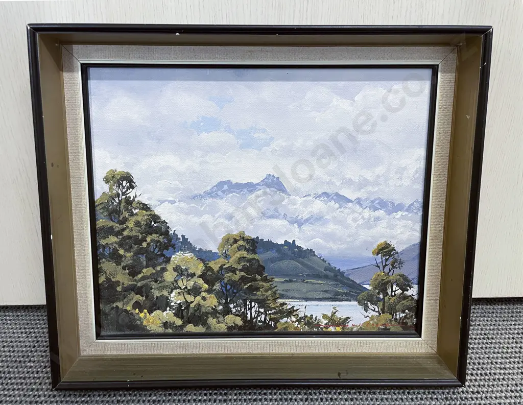 Alan Cooke - Cloudy Morning - Remarkables - Oil on Board together with Print Image 1++