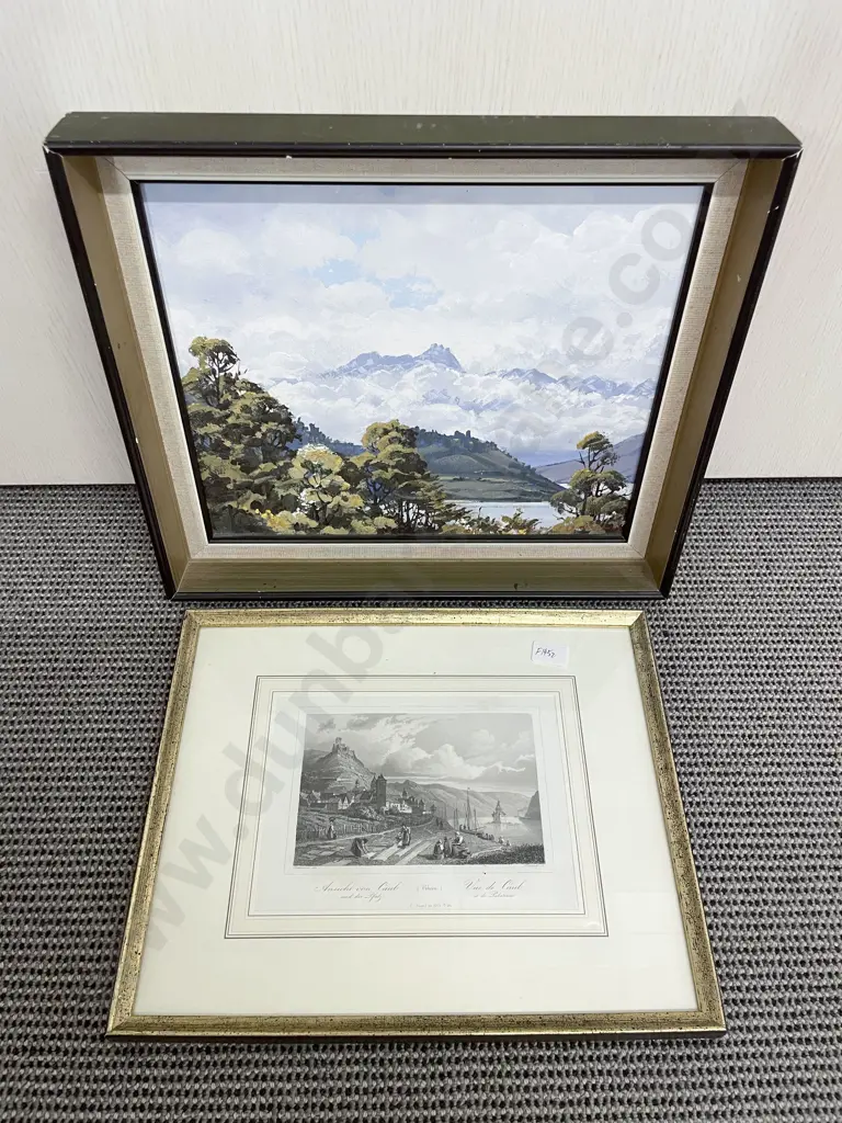 Alan Cooke - Cloudy Morning - Remarkables - Oil on Board together with Print Image 1++