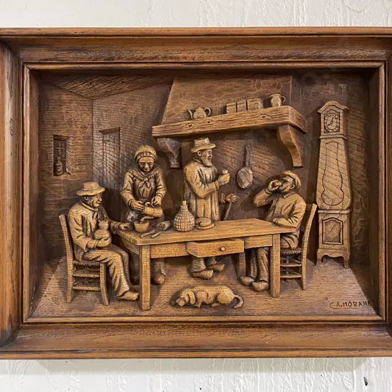 C.A. Morand - Carved Interior Scene