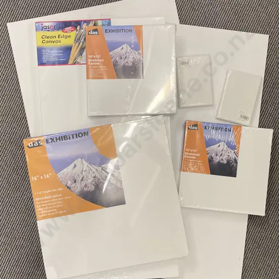 Five Assorted As New Canvases together with Two Artist Boards