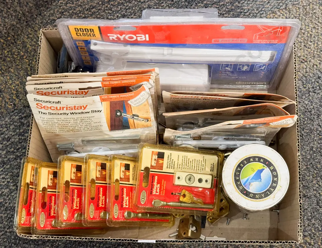 Boxed Quantity of Assorted Door & Window Fittings Image 1++