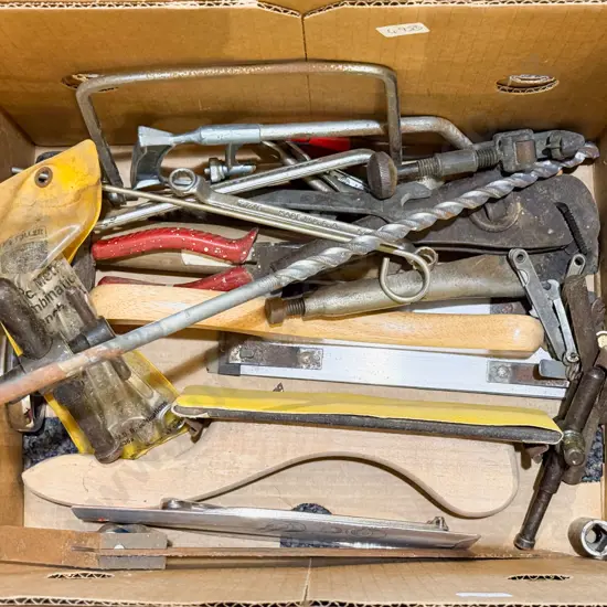 Box of Assorted Tools Etc