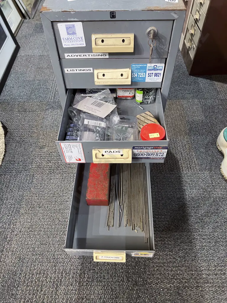 Multi-Drawer Steel Cabinet with Assorted Tools & Accessories Image 1++