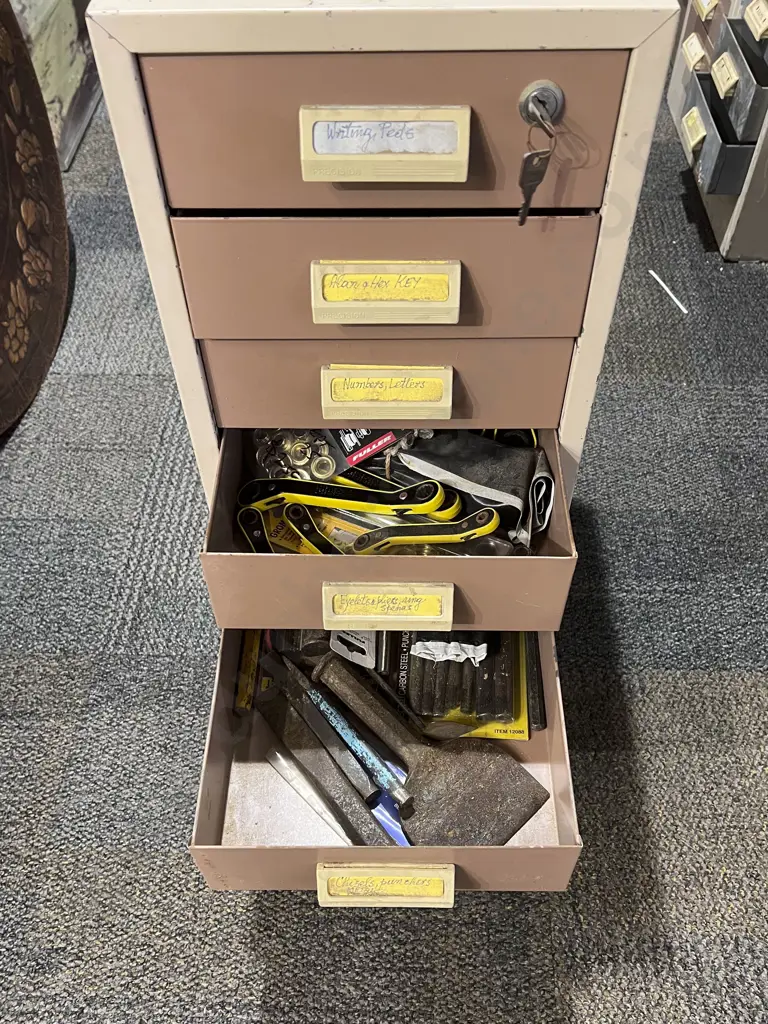 Multi-Drawer Steel Cabinet with Assorted Tools & Accessories Image 1++