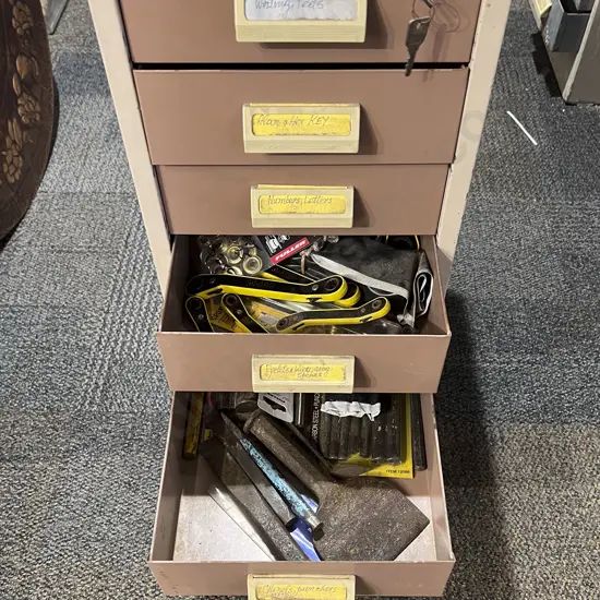 Multi-Drawer Steel Cabinet with Assorted Tools & Accessories