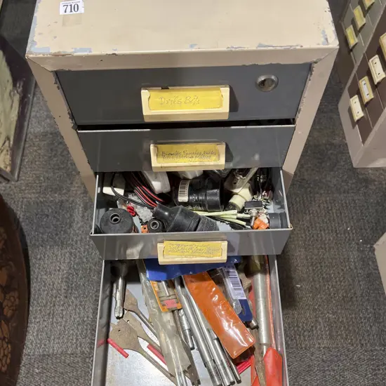 Multi-Drawer Steel Cabinet with Assorted Tools & Accessories