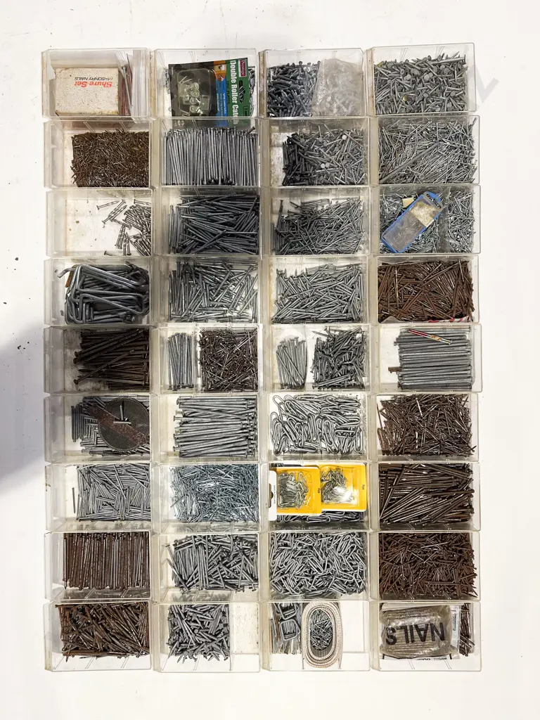Four Multi-Drawer Organisers with Assorted Nails & Screws Image 1++