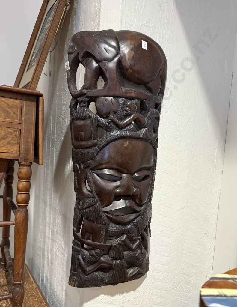 Carved African Wall Hanging Image 1++
