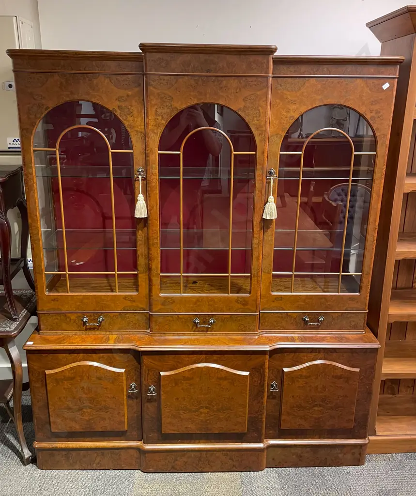 Reproduction Burr Walnut Glazed Top Dresser Image 1++