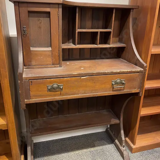 Kauri Single Drawer Hall Table with Shelf & Cabinet Top