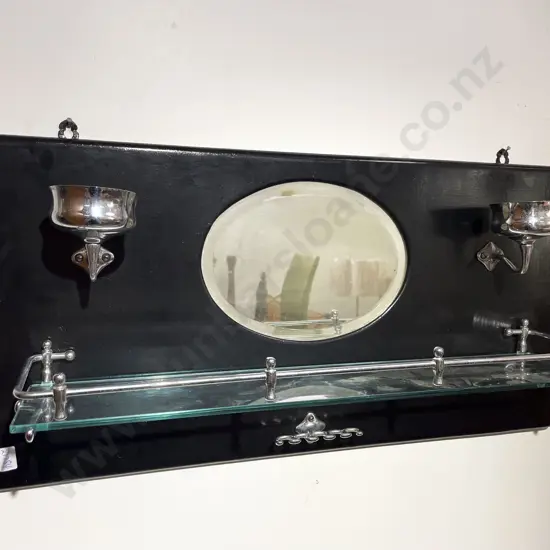 Wall Hanging Bathroom Mirror with Glass Shelf