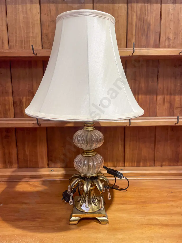 Two Metal & Glass Decorative Table Lamps Image 1++
