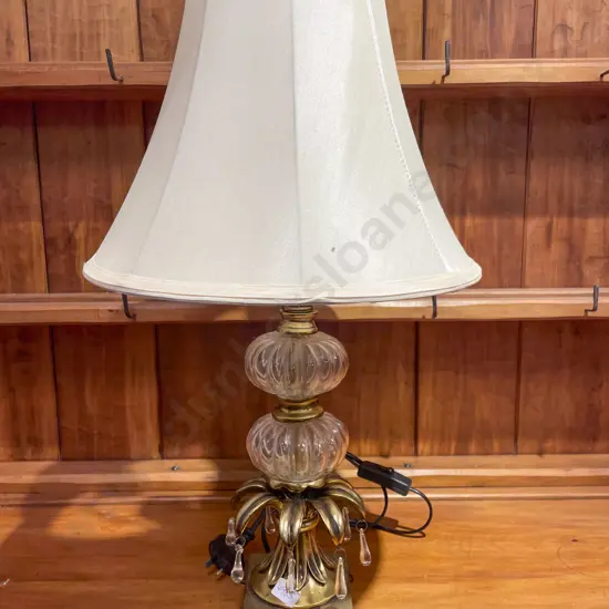 Two Metal & Glass Decorative Table Lamps