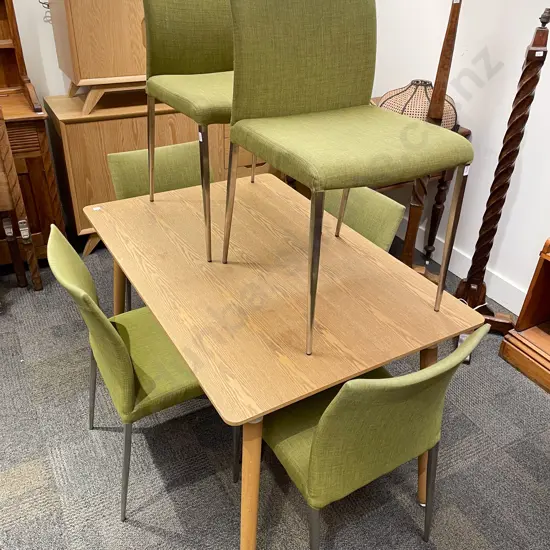 Modern Scandinavian Style Oak Dining Table & Six Chairs