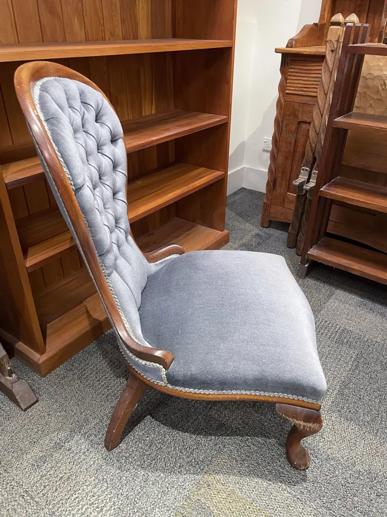 Mahogany Button Back Nursing Chair Image 1++