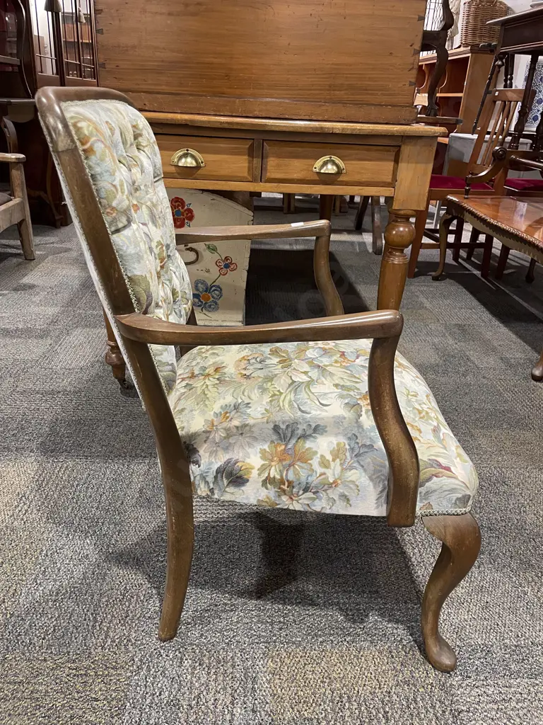 Two Mahogany Open Armchairs Image 1++