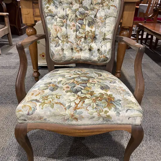 Two Mahogany Open Armchairs