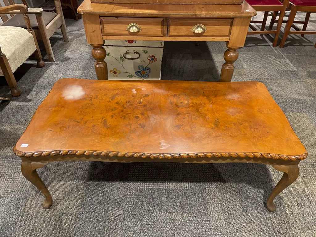 Reproduction Burr Walnut Coffee Table Image 1++