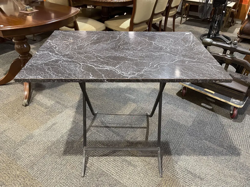 Folding Faux Marble Table Image 1++
