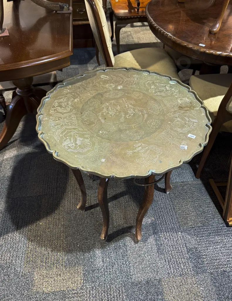 Brass Tray Top Table Image 1++