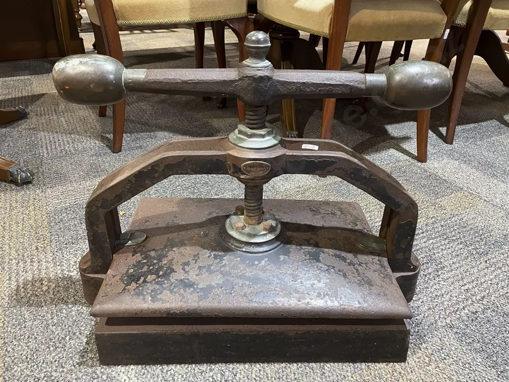 Wrought Metal Antique Book Press Image 1++