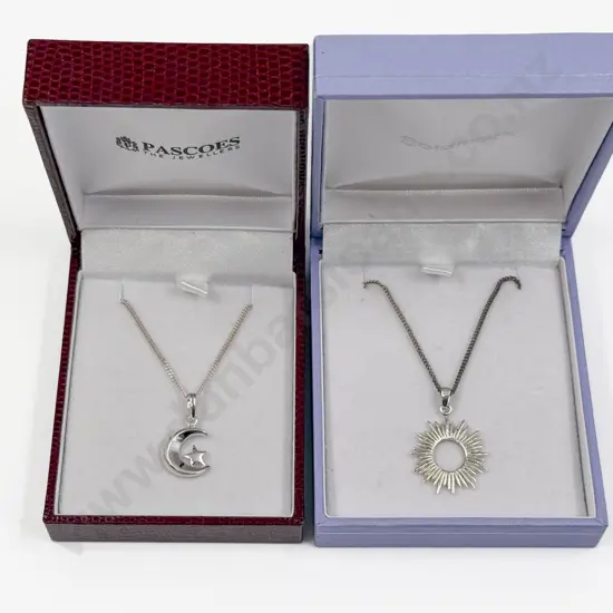 Two Sterling Silver Pendants on Neck Chain