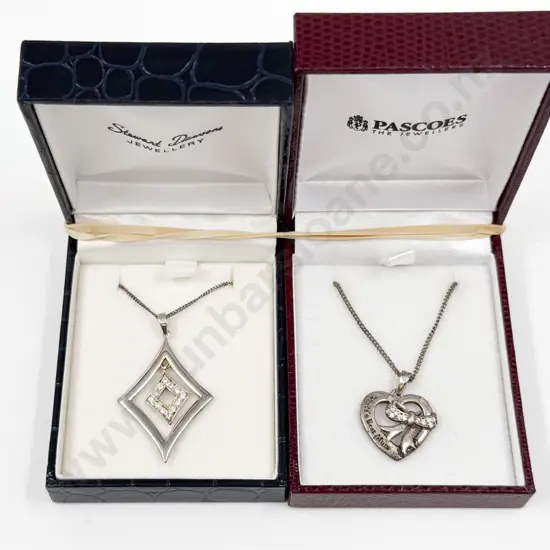 Two Sterling Silver Pendants on Neck Chain