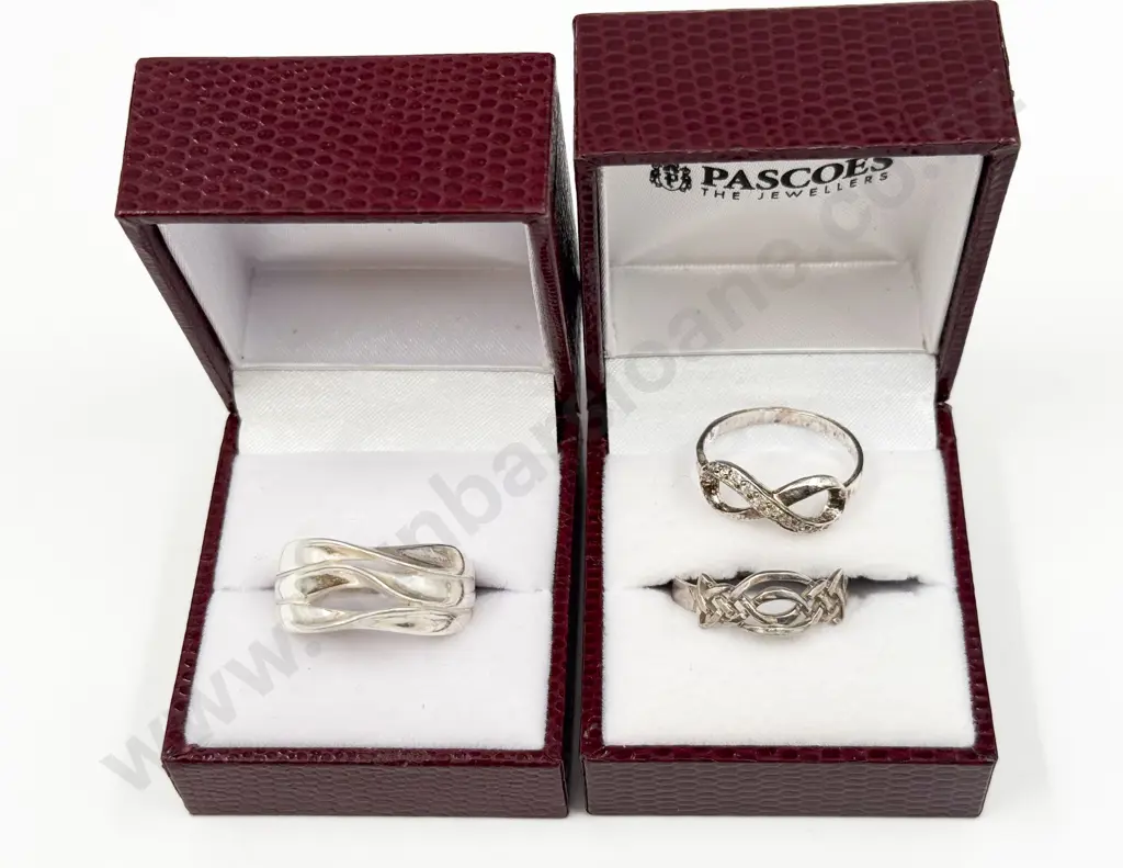 Three Sterling Silver Rings Image 1++
