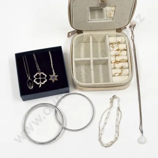 Collection of Assorted S/S Jewellery Stainless Steel Bangle Jewellery Holder and Costume Jewellery