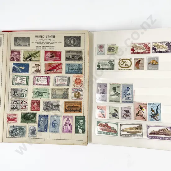 Four Vintage NZ & World Stamp Albums