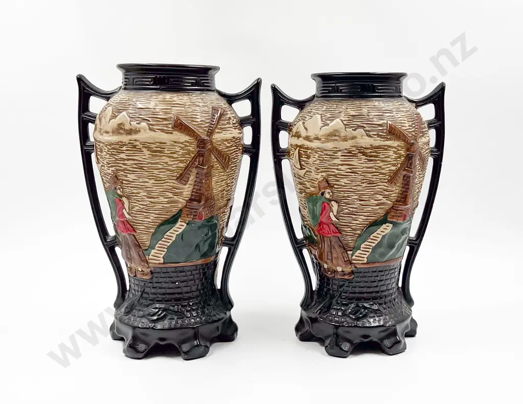 Pair of Cyples Old Pottery "Embosa" Ware Vases Image 1++