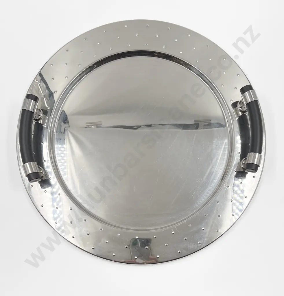 Alessi Large Handled Circular Tray Designed by Michael Graves c1990's Image 1++