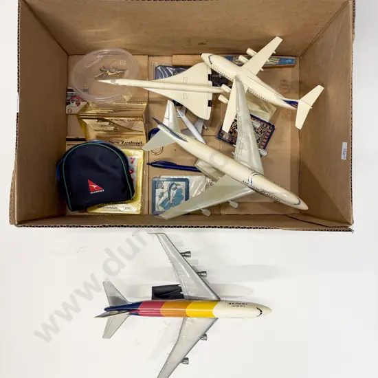 Quantity of Assorted Airline Memorabilia incl Badges Model Airplanes etc