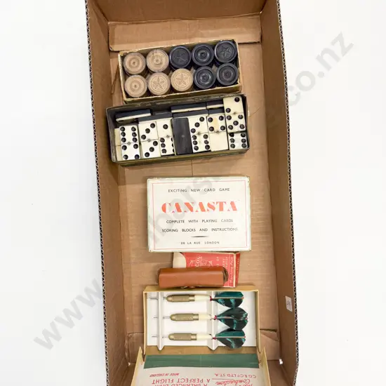 Quantity of Assorted Vintage Playing Cards & Counters incl Dominoes together with Boxed Darts