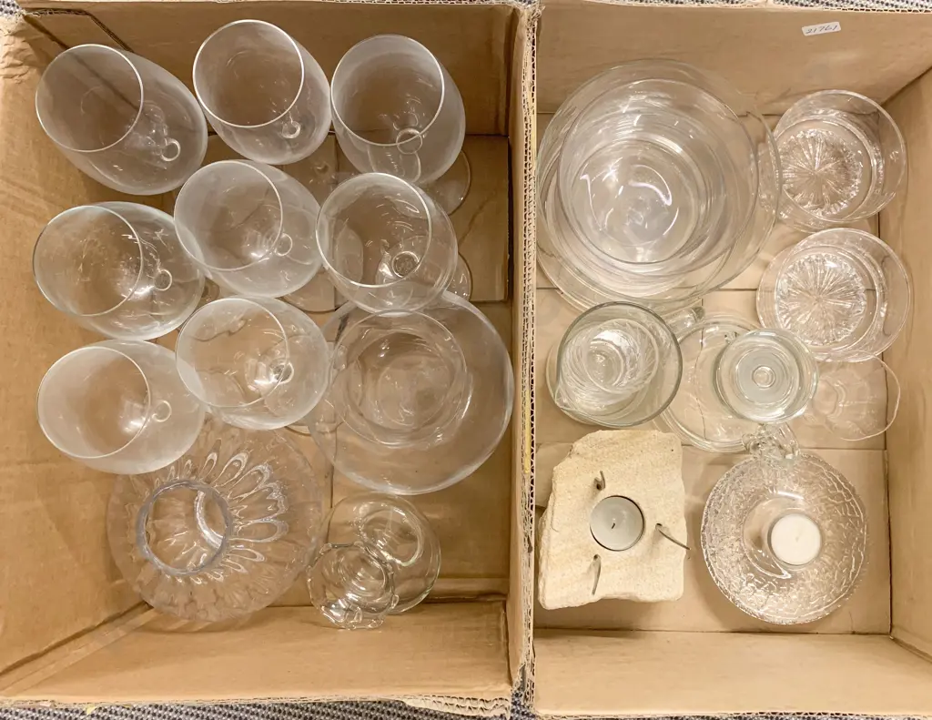 Two Boxes of Assorted Glassware *NOTE PHOTO CHANGE* Image 1++