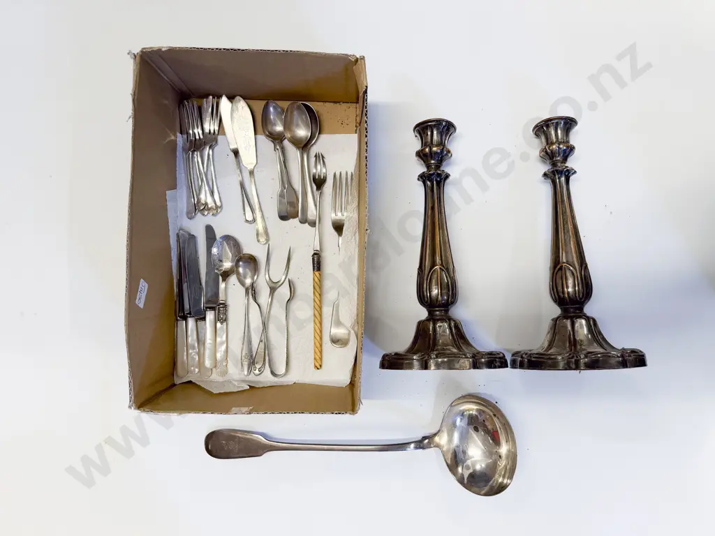 Qty of S/P Cutlery with Pair of Candlesticks Image 1++