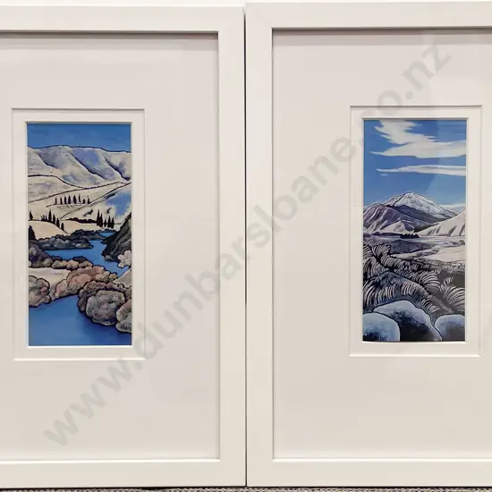 W. Leach - Pair of Untitled Landscapes - Print