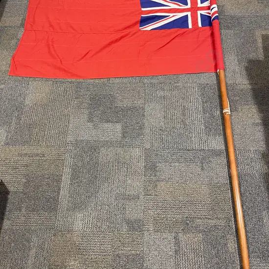 British Red Duster Flag with Decorative Adornment Flag Pole
