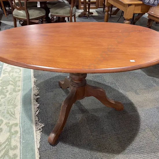NZ Restored Colonial Rimu Tilt Top Oval Table
