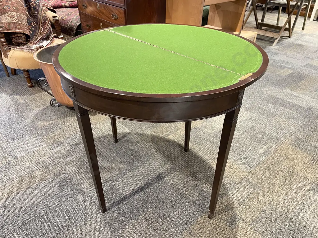 Mid C20th Foldover Circular Games Table Image 1++