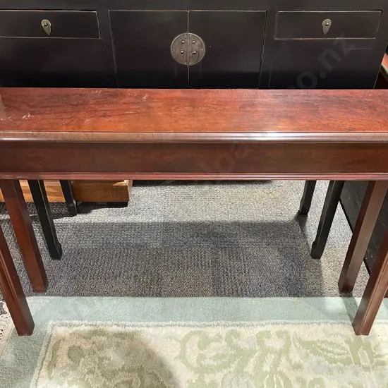 Mid C20th Figured Walnut Console Hall Table