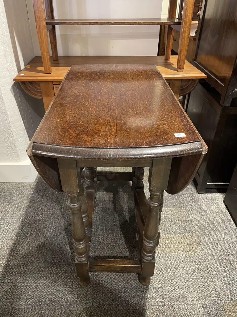 1930's small Proportion Drop Leaf Dining Table Image 1++