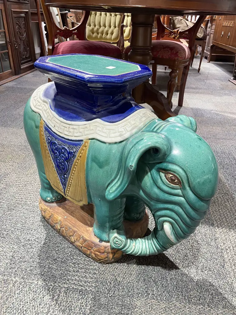 Glazed Pottery Elephant Plant Stands Image 1++