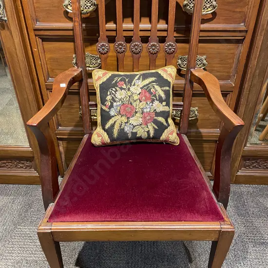 Edwardian Mahogany Open Elbow Chair