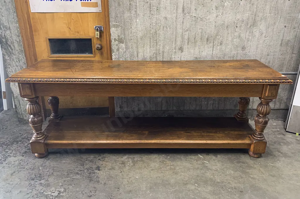C17th Style Oak Serving Table Image 1++