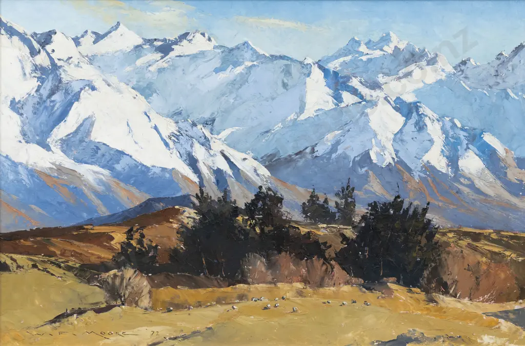William Francis Moore - Mountains & Moorlands near Wanaka Image 1++