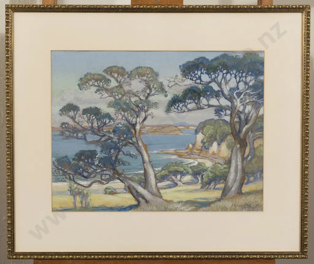 Kathleen Airini Vane - Coastal Landscape with Pohutukawa Image 1++