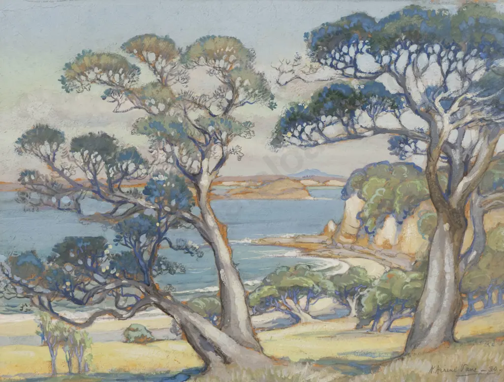 Kathleen Airini Vane - Coastal Landscape with Pohutukawa Image 1++