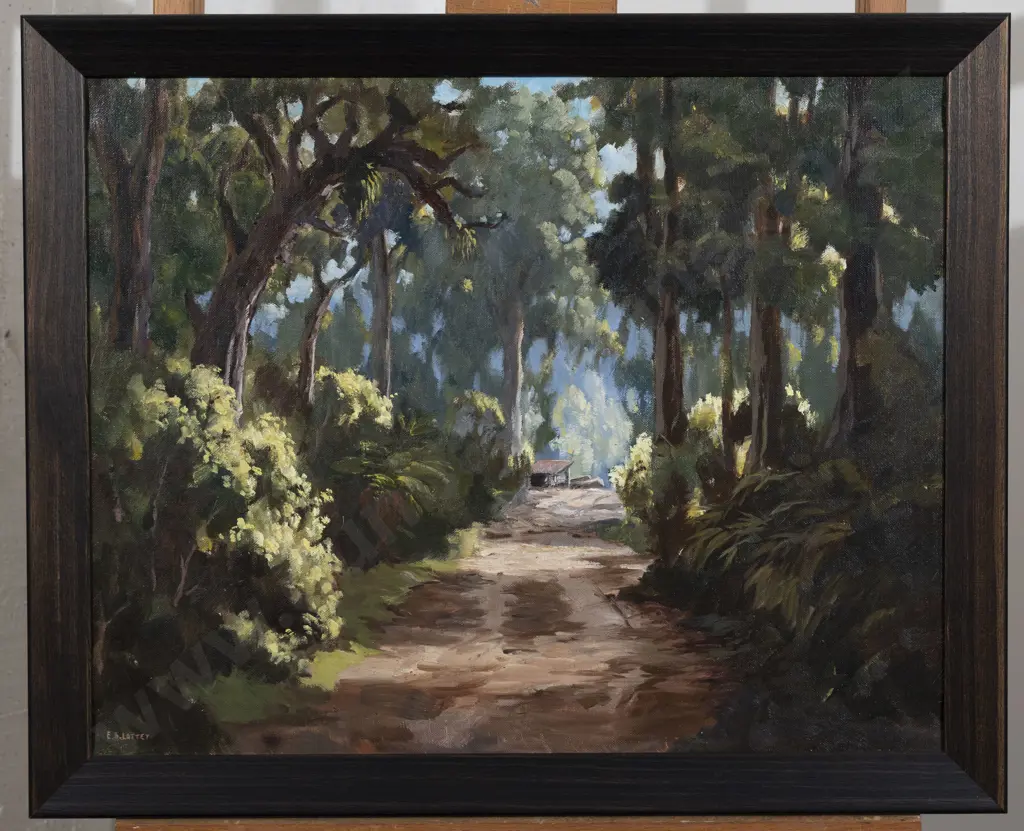 E B Lattey - Forest Scene with Hut Image 1++