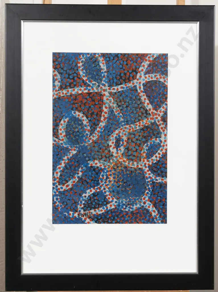 Framed Australian Aboriginal School Work on Paper Image 1++